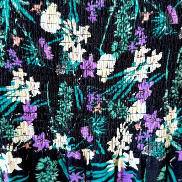 Ellos Floral Sleeveless Strappy Smocked Bodice Tank Sun Dress Plus Size 2X 26/28 - Picture 8 of 13